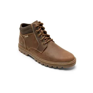 NWT ROCKPORT Mens Brown Weather Or Not Toe Block Heel Leather Boots Shoes 8 M
