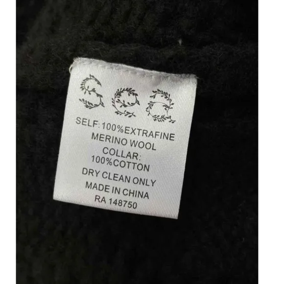 NWT Sea New York Patrizia Lace Combo Long Sleeve Wool Sweater - Black Knit Lace