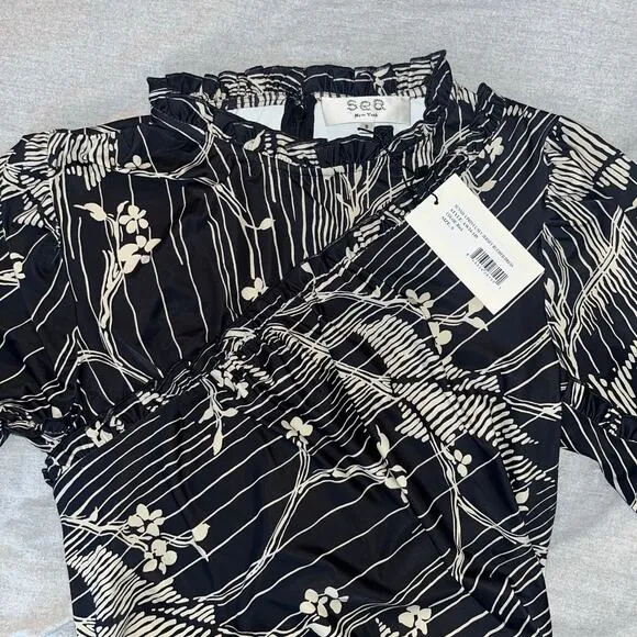 NWT Sea New York Sunniva Dress Maxi Long Sleeve // Size Small