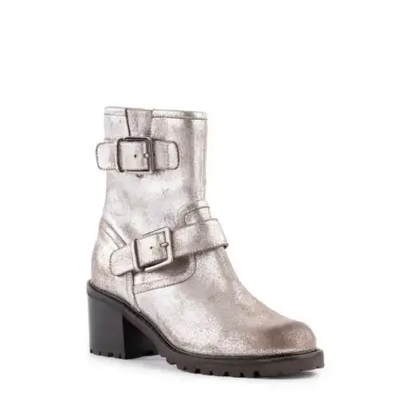 NWT Seychelles Run Free Pewter Leather Ankle Boots - Size 7 US