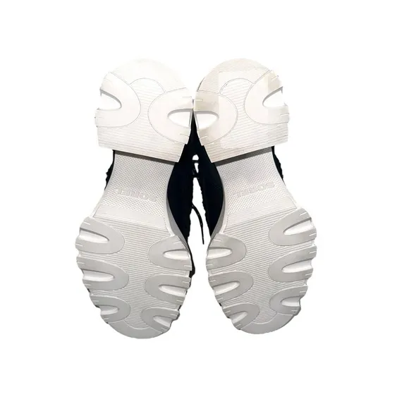 NWT Sorel Brex Block Heel Cozy Lace Black White Boots 7