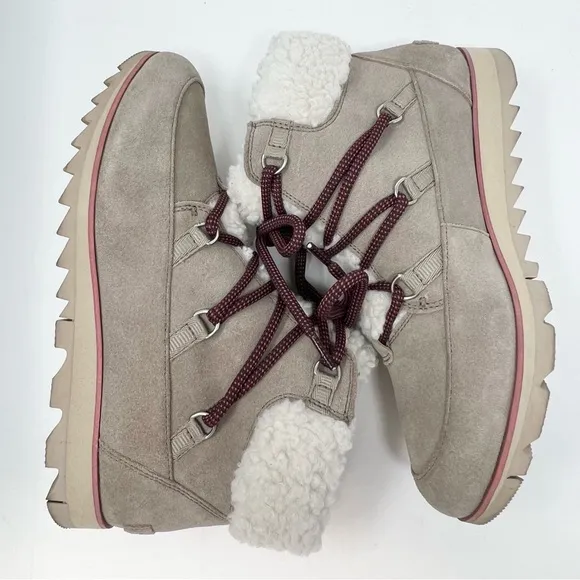 NWT Sorel Harlow Lace Cozy Boots Women’s Size 9.5 Waterproof Suede Sherpa Lined