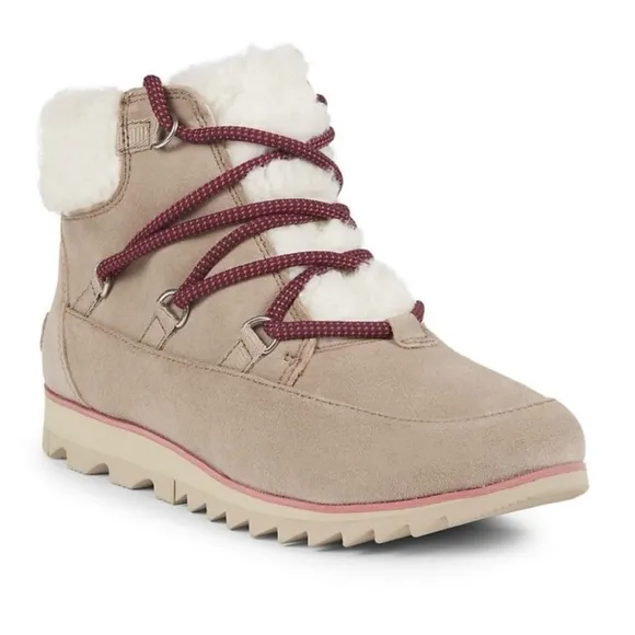 NWT Sorel Harlow Lace Cozy Boots Women’s Size 9.5 Waterproof Suede Sherpa Lined