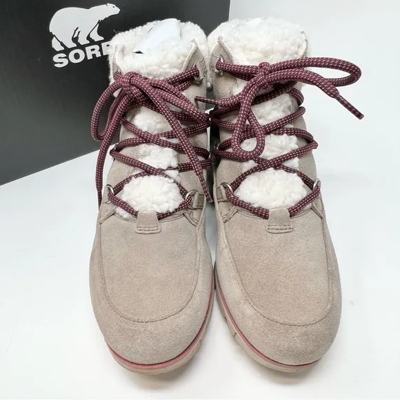 NWT Sorel Harlow Lace Cozy Boots Women’s Size 9.5 Waterproof Suede Sherpa Lined