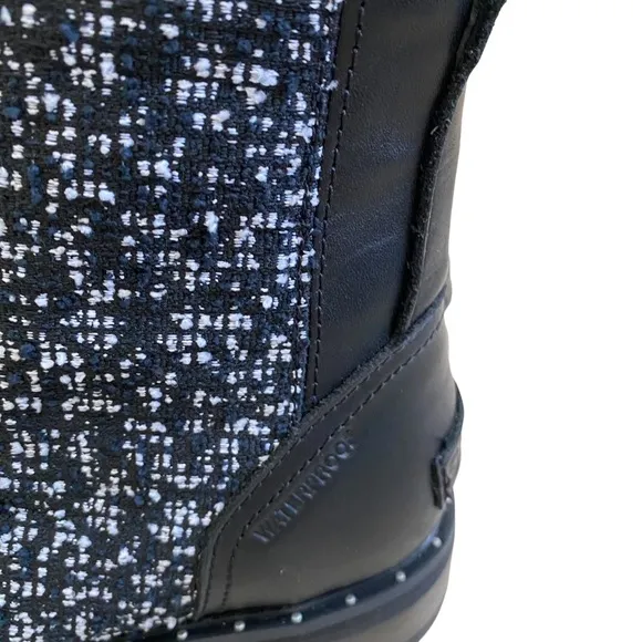 NWT Sorel Lennox Lace Cozy leather tweed fur lined waterproof boots, 9 leather