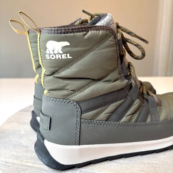 NWT Sorel Whitney II Short Lace Waterproof Women's Green Boots US Size 6.5