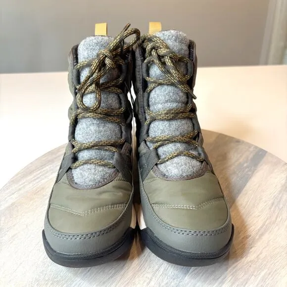 NWT Sorel Whitney II Short Lace Waterproof Women's Green Boots US Size 6.5