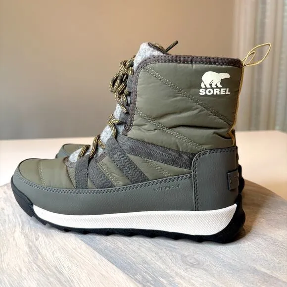 NWT Sorel Whitney II Short Lace Waterproof Women's Green Boots US Size 6.5