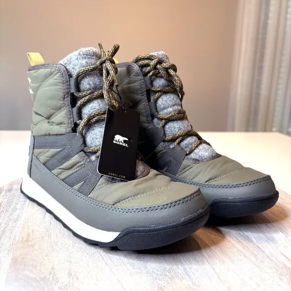 NWT Sorel Whitney II Short Lace Waterproof Women's Green Boots US Size 6.5