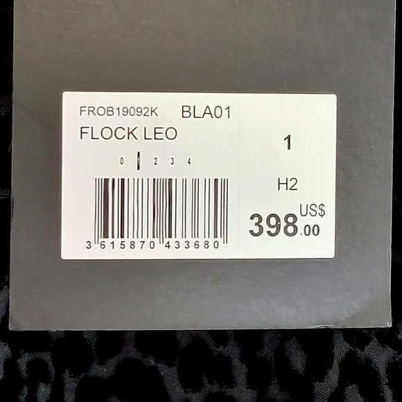 NWT The Kooples Flock Leopard Print Mini Dress Black 1/ Small