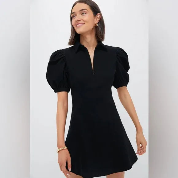 NWT Tuckernuck Hyacinth House Black Front Zip Denim Mini Dress