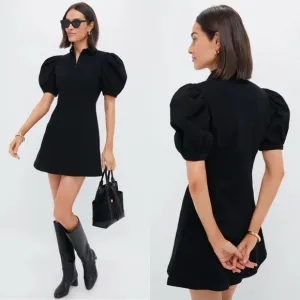 NWT Tuckernuck Hyacinth House Black Front Zip Denim Mini Dress