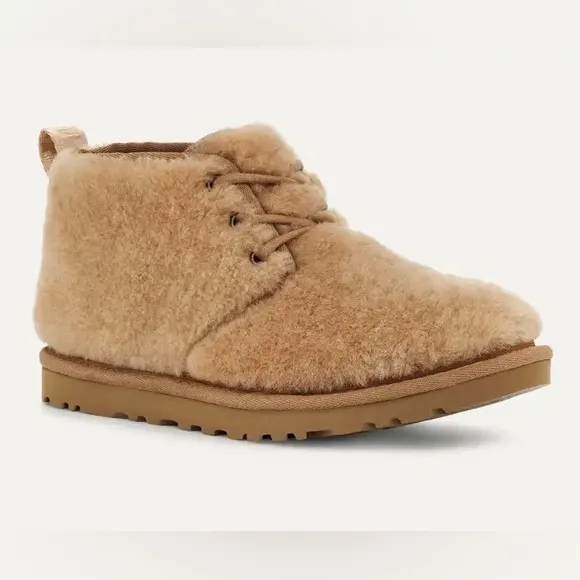 NWT UGG Womens Neumel Cozy Chestnut Boots soft sheepskin wool blend lace up shoe