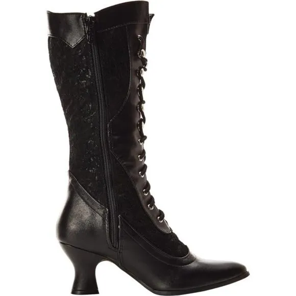 NWT Victorian Steampunk Lace Up Heeled Boot, Tall Boots, Goth Boots, Dress Boots