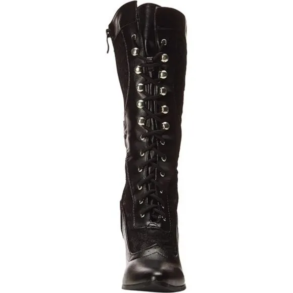 NWT Victorian Steampunk Lace Up Heeled Boot, Tall Boots, Goth Boots, Dress Boots