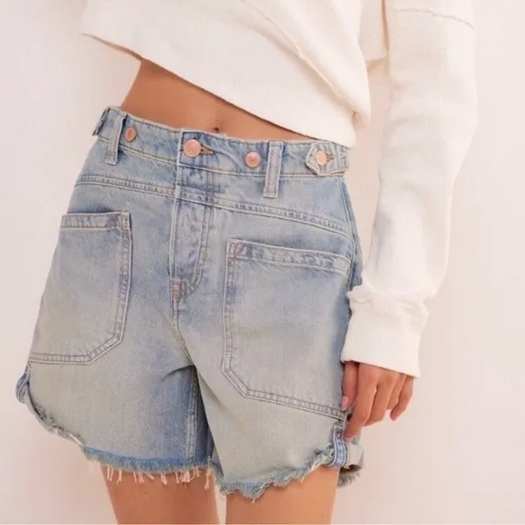 NWT We The Free Palmer Mid Rise Shorts jean Denim Women's Size 31