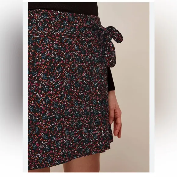 NWT Whistles Starflower Print Wrap Skirt, sz 8 US