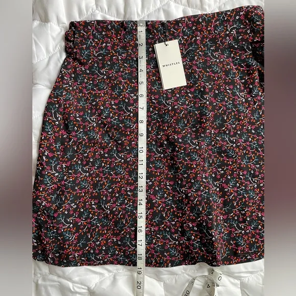 NWT Whistles Starflower Print Wrap Skirt, sz 8 US