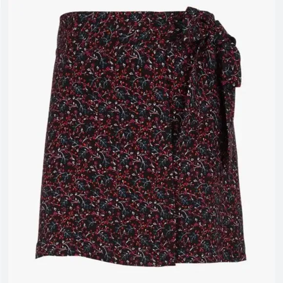 NWT Whistles Starflower Print Wrap Skirt, sz 8 US