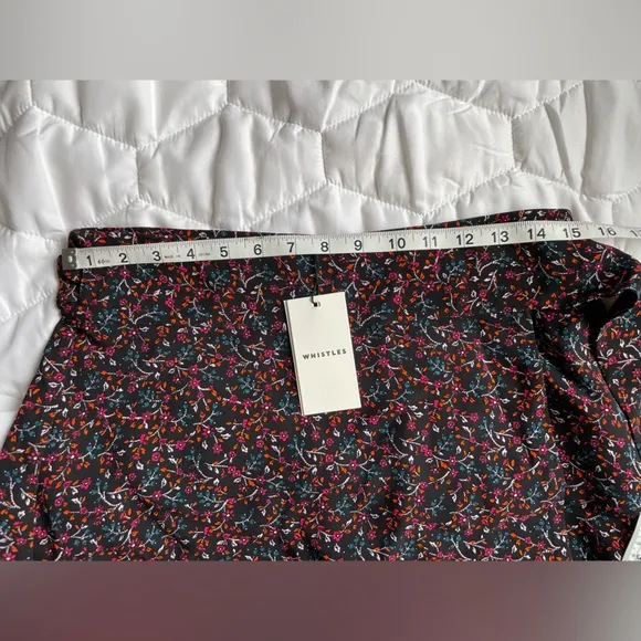NWT Whistles Starflower Print Wrap Skirt, sz 8 US