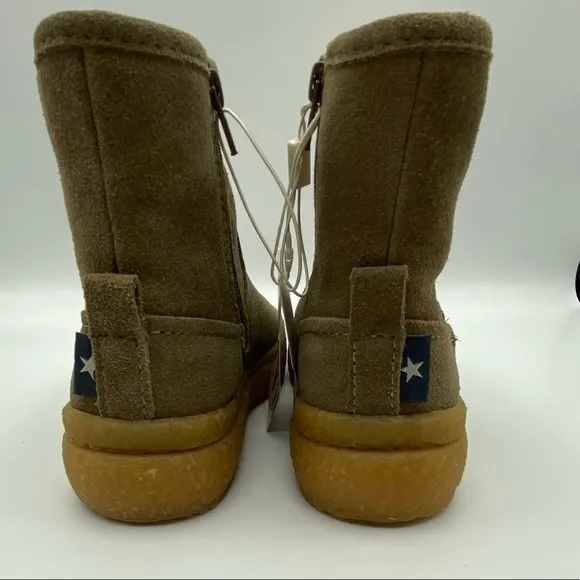 NWT. Zara Kids Tan Leather  Boots. Size 12.
