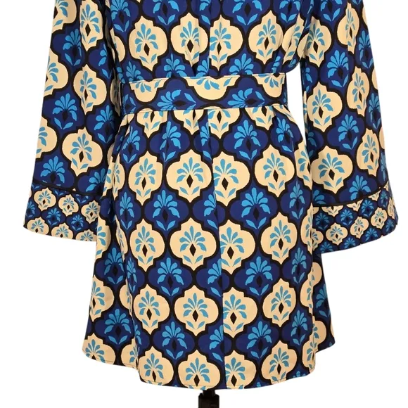 NWT Zara Mini Dress Belted Retro Print Small