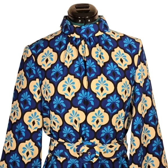 NWT Zara Mini Dress Belted Retro Print Small