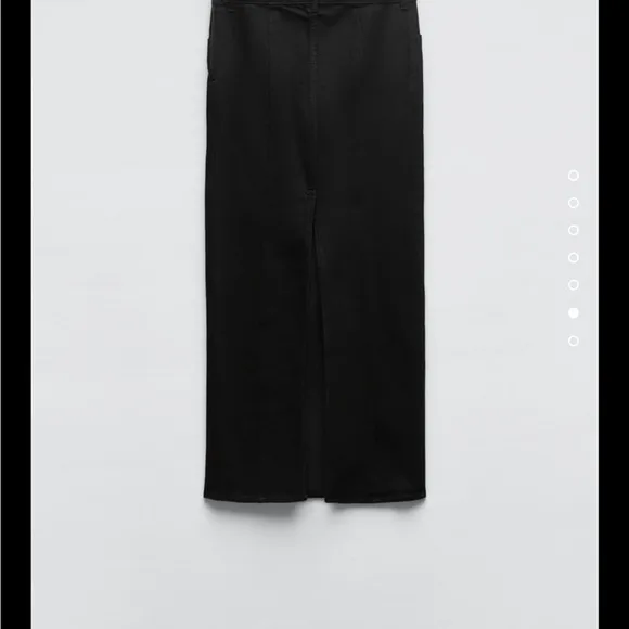 NWT ZARA The Contour ZW  Denim Long Black Skirt Sz M Blogger SOLDOUT