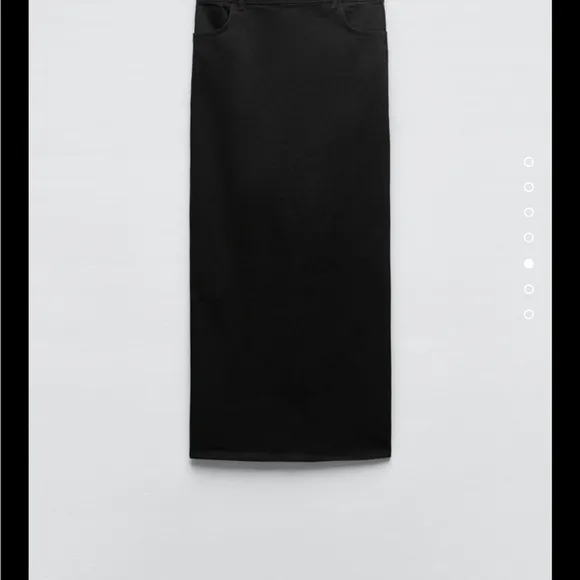 NWT ZARA The Contour ZW  Denim Long Black Skirt Sz M Blogger SOLDOUT