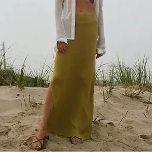 NWT💛Free People Golden Hour Maxi Skirt S Dried Palm