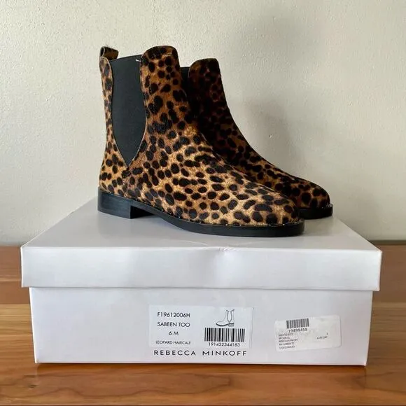 NWT Rebecca Minkoff Sabeen Too Genuine Calf Hair Chelsea Boots - Size: 6