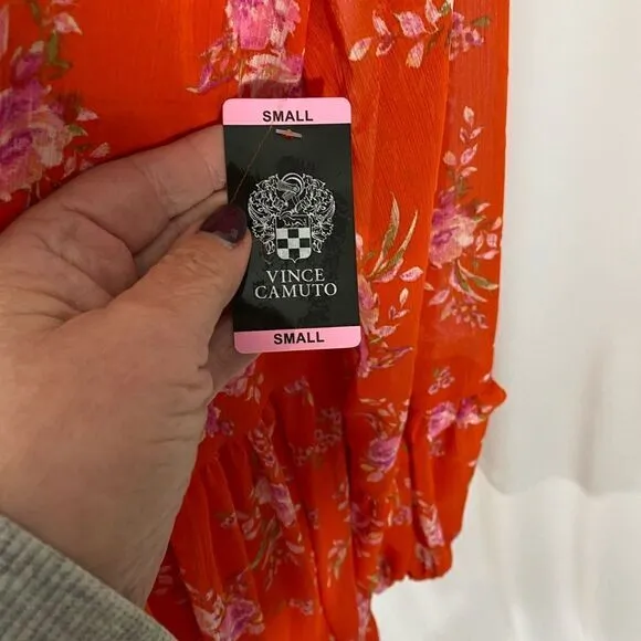 NWT Vince Camuto Orange Floral Dress