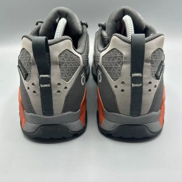 Oboz Cirque Low BDry Waterproof Hiking Shoes Sneakers Gray Orange Mens Size 10.5