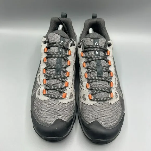 Oboz Cirque Low BDry Waterproof Hiking Shoes Sneakers Gray Orange Mens Size 10.5