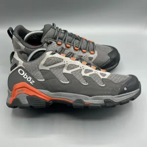Oboz Cirque Low BDry Waterproof Hiking Shoes Sneakers Gray Orange Mens Size 10.5