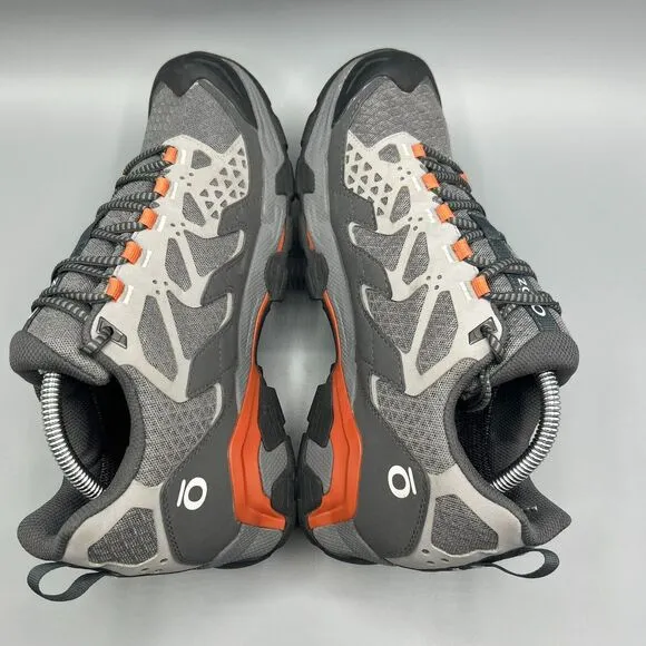 Oboz Cirque Low BDry Waterproof Hiking Shoes Sneakers Gray Orange Mens Size 10.5