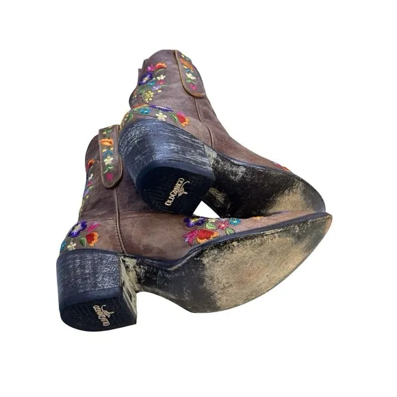 Old Gringo Sora 8&quot; Floral Leather Boots Wms Size 8B Embroidered Boho Western