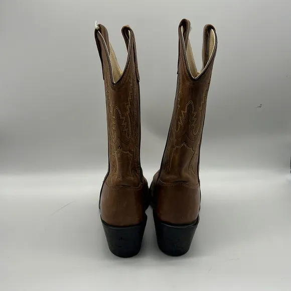 Old West Western Leather Cowboy Boys Boots Size 40