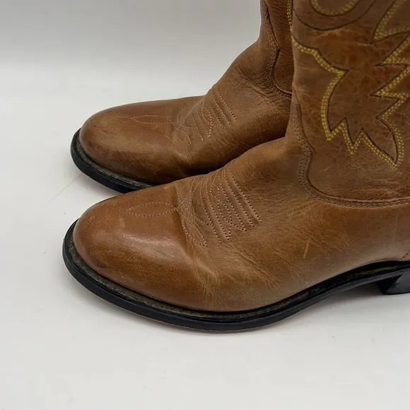 Old West Western Leather Cowboy Boys Boots Size 40