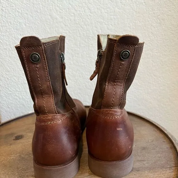 Olukai Kaupili Short Brown Classic Side Zip Boots Women’s 8.5
