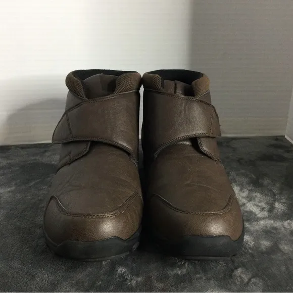 Omega Outdoors Mens Ankle Boots with strap brown Size 11D walking hiking EUC