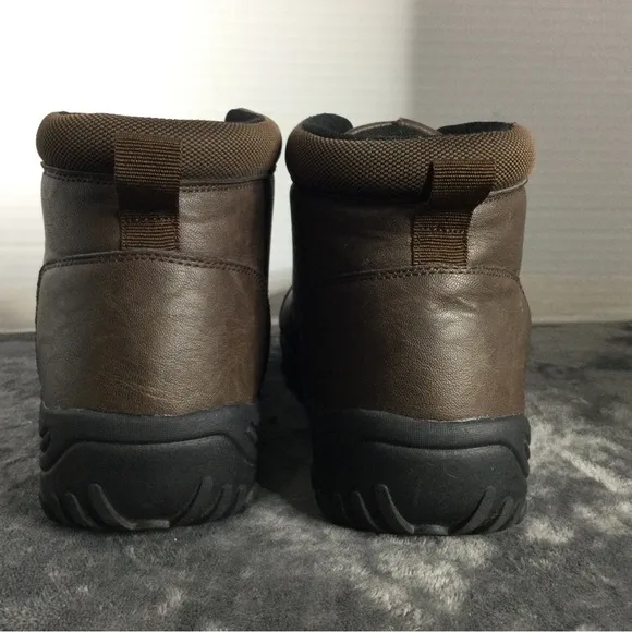 Omega Outdoors Mens Ankle Boots with strap brown Size 11D walking hiking EUC