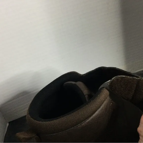 Omega Outdoors Mens Ankle Boots with strap brown Size 11D walking hiking EUC