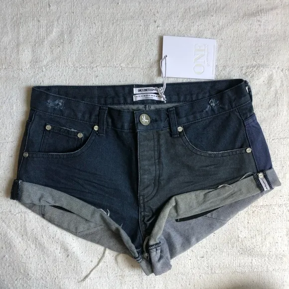 One Teaspoon Seawolf Bandits Patchwork Shorts size 26