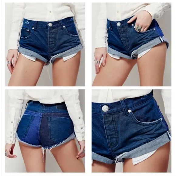 One Teaspoon Seawolf Bandits Patchwork Shorts size 26