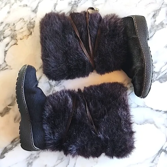 Oscar de la Renta Fur Sport Apres Ski Boots Women's Size 37