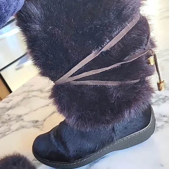 Oscar de la Renta Fur Sport Apres Ski Boots Women's Size 37