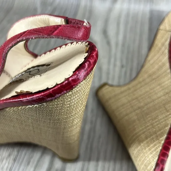 Oscar De La Renta Leather Wedge Heels