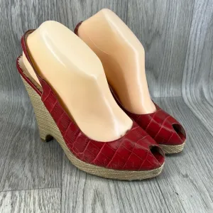 Oscar De La Renta Leather Wedge Heels