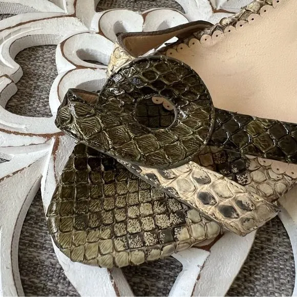 Oscar De La Renta Snake Skin Heels Shoes Women’s 40  US 9.5
